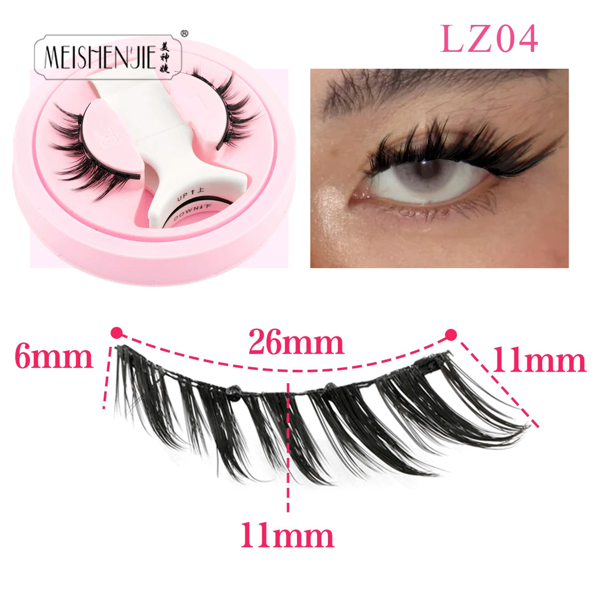 Faux Cils 1 Pair Magnetic Eyelashes Set Handmade Natural Curl False Eyelash with Tweezer Makeup Tools Magnetic Lashes for Sale