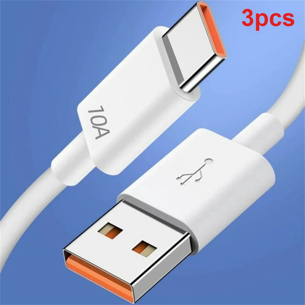 10A USB to Type C Cable 120W Fast Charging Cable Super Quick Charge Cable Phone Data Cords For Realme Xiaomi 15 Huawei Mate 60