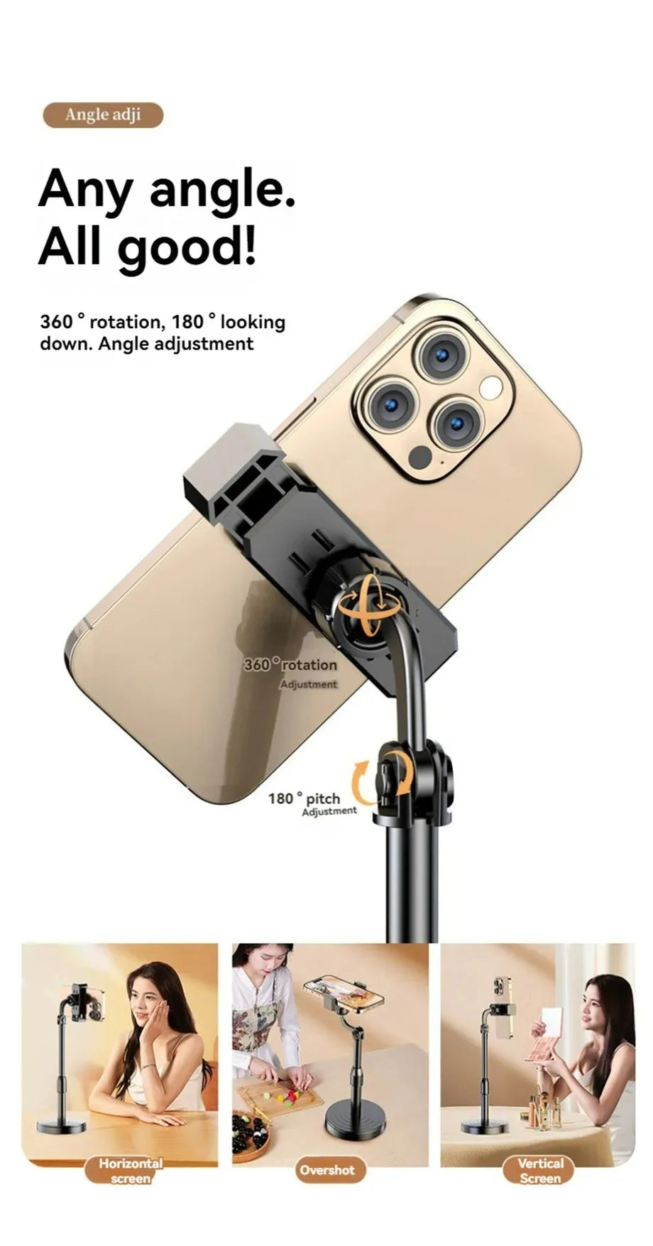 Multifunctional Mobile Phone Bracket Live Broadcast Bracket Adjustable Height Mobile Phone Telescopic Portable Bracket Live