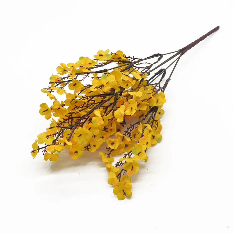 Artificial Flower Silk Gypsophila Peach Home Room Table Outdoor Garden Wedding Bridal Bouquet Festival Party DIY Gift Decoration