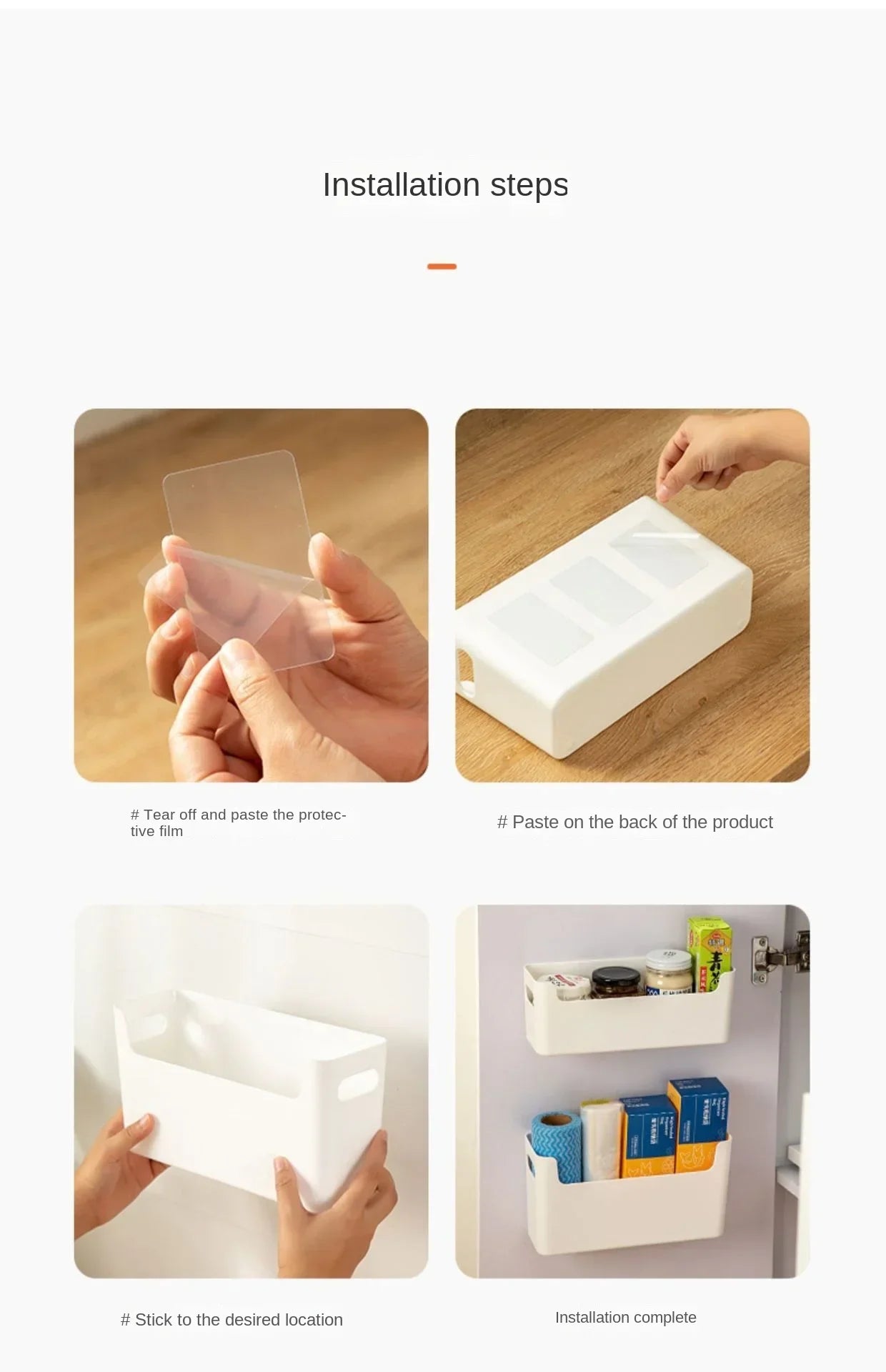 Non Perforated Cling Film Rack Inside Cabinet Wall Shelf Shelves Spice Rack Dish Drying Rack Cabinet Door Organiser for Kitchen