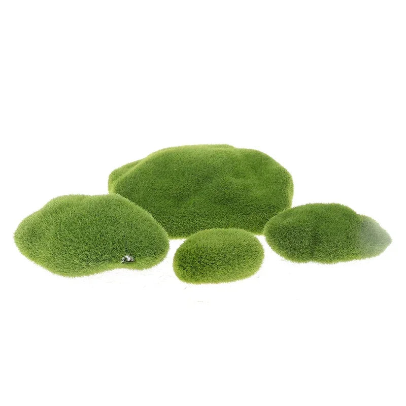 4pcs Artificial Moss Stone Simulation Fairy Garden Miniatures Bonsai Terrarium Succulent Gnomes Fake Moss Home Decor Decoration