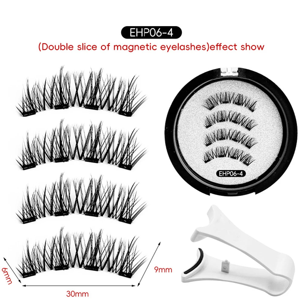 Glue-free Magnetic Eyelashes 3D Natural Effect Magnetic Eyelashes Reusable Eye Makeup False Lashes Beauty Eyelashes Supplies