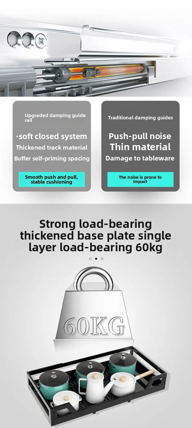 Kitchen Cabinet Stainless Steel Double Layer Basket