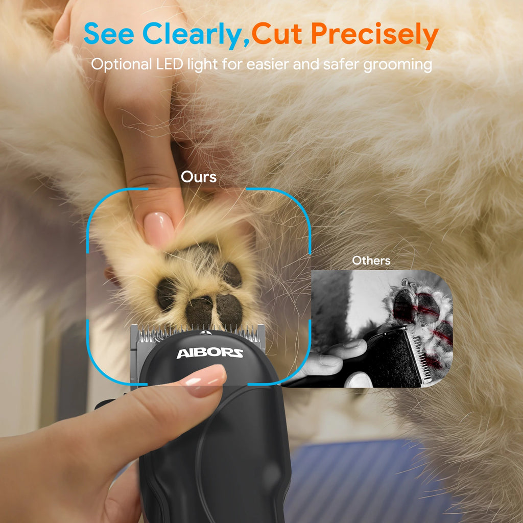 AIBORS Dog Trimmer Clipper Professional Pet Hair Cut Grooming Electronic Puppy Beauty Machine for Cat Dog Labrador Corgi