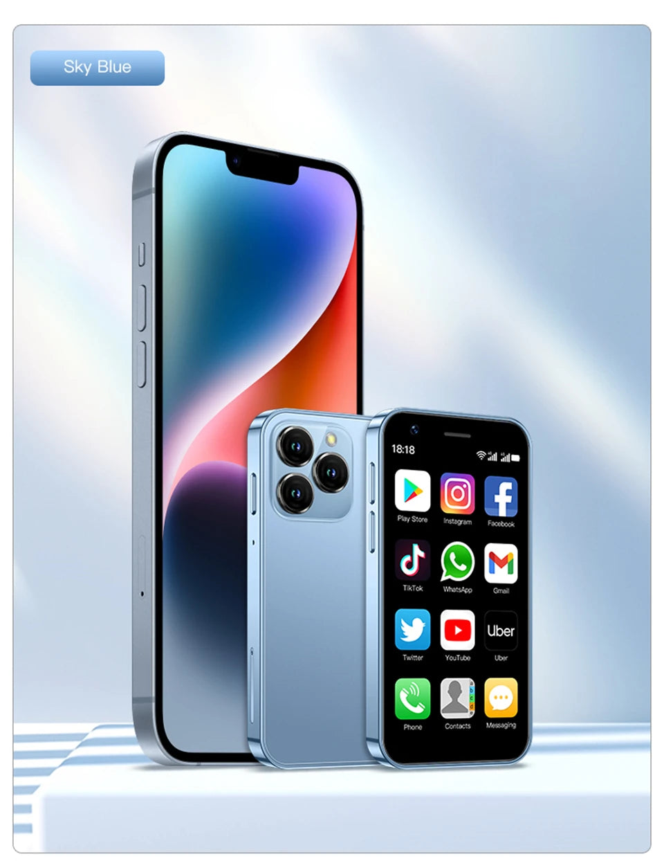 SOYES XS16 Mini Android10.0 Smartphone 4G Network 2GB RAM 16GB ROM 3" Display 5MP Camera Dual SIM With Play Store WhatsAPP