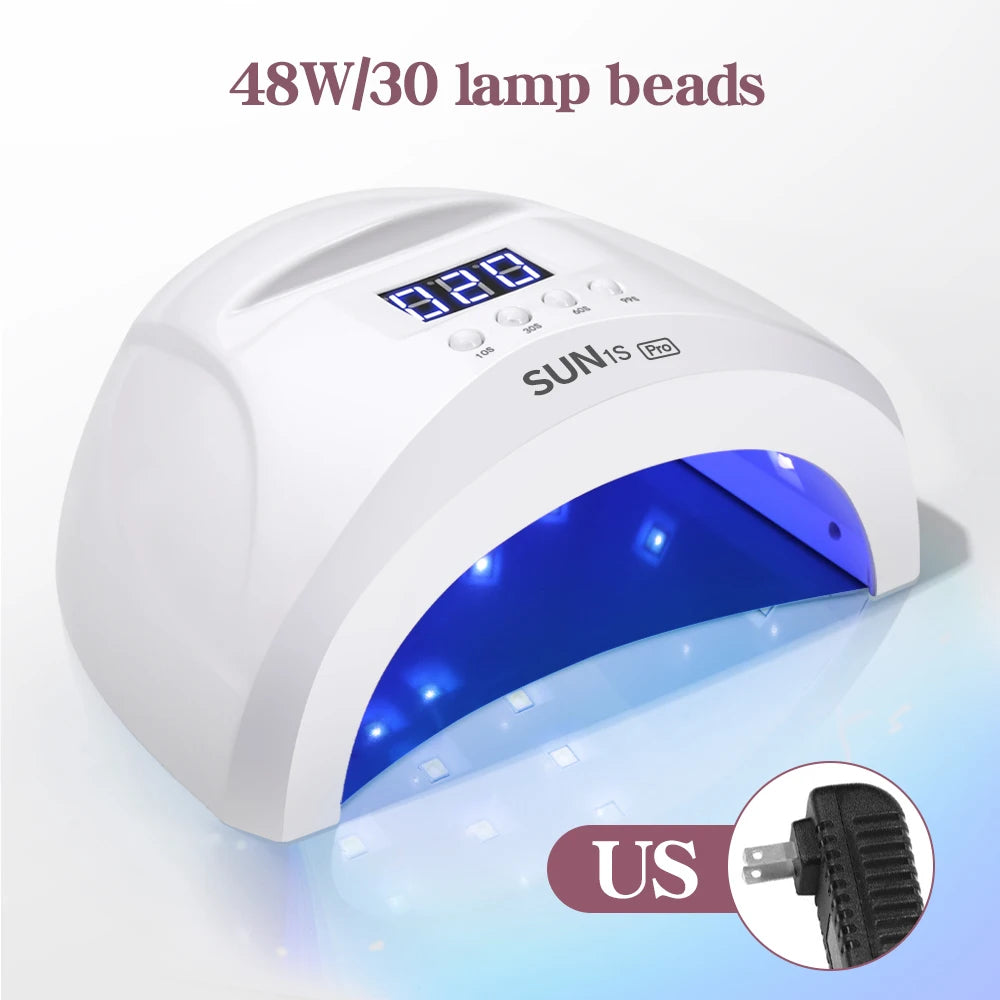 UV LED Nail Lamp Professional Salon Fast Dryer 48W with 4 Timers Automatic Sensor LCD Display for Nail Gel