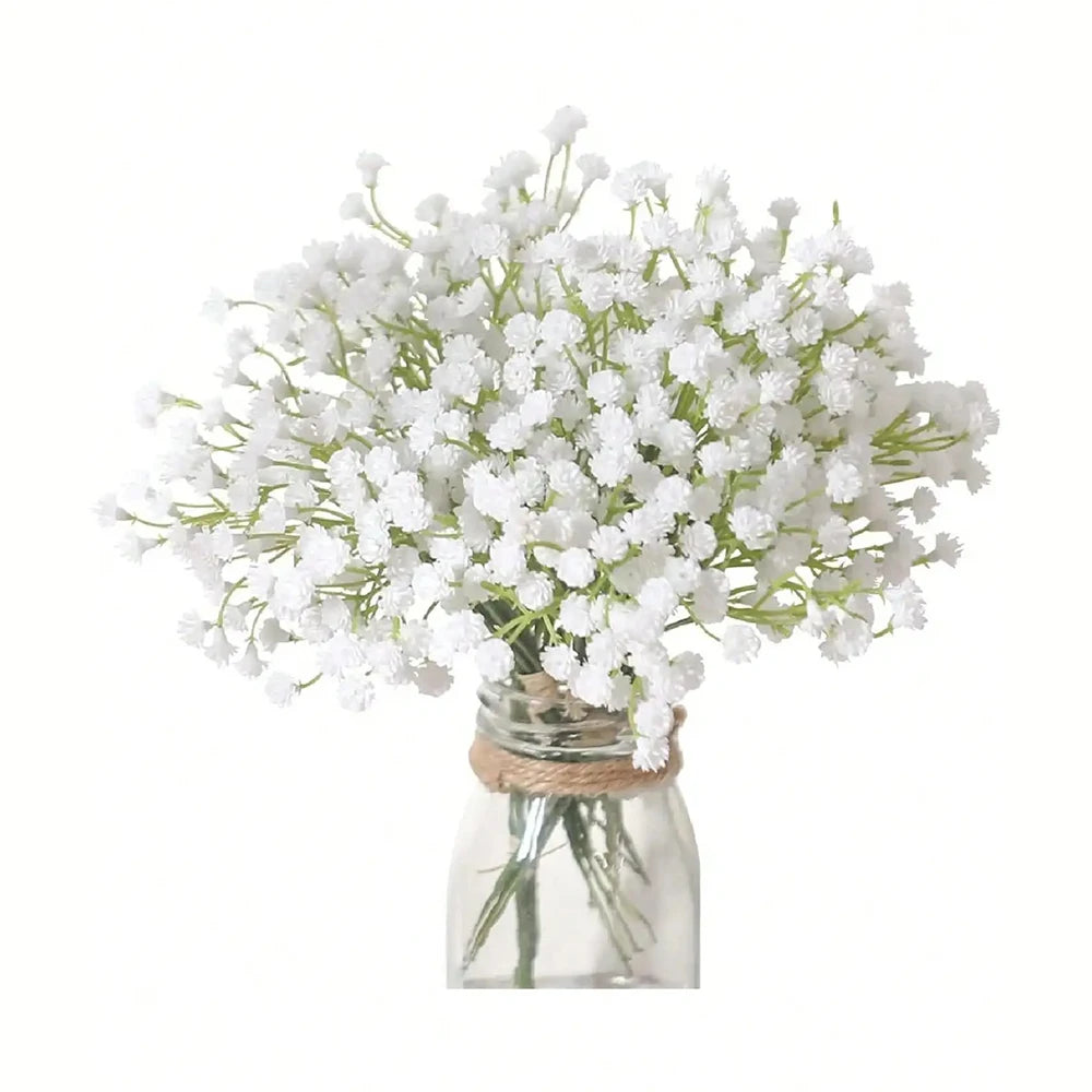 20PCS Babies Breath Artificial Flowers Plastic Gypsophila DIY Floral Bouquets Arrangement for Wedding Home Room Decoration