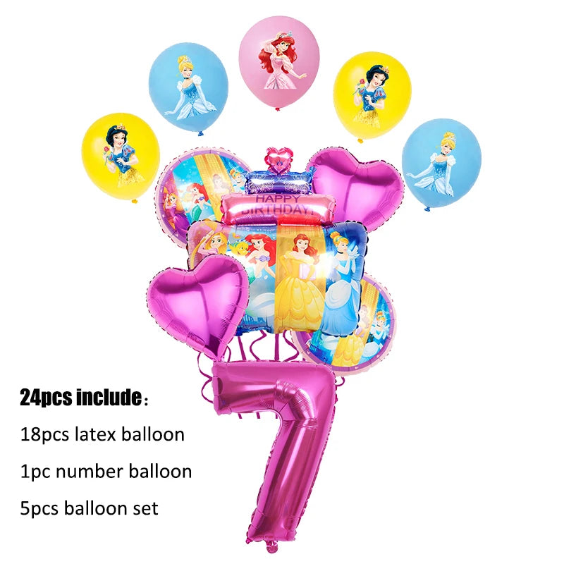 Disney Princess Birthday Party Decorations Girls Child Deco Disney Princess Birthday Plate Napkins Cups Tableware Supplies Setup