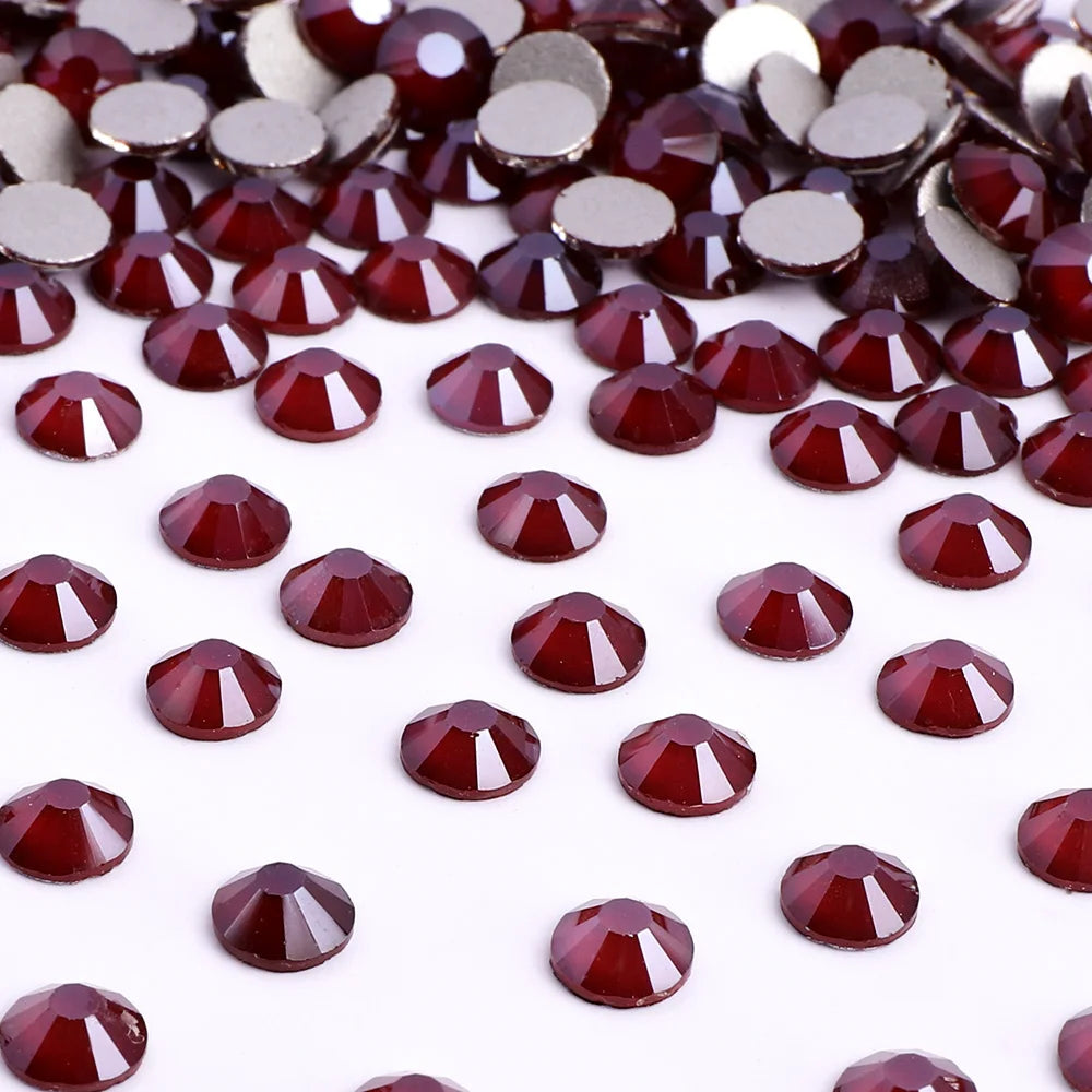 SS6-SS30 Mocha Non Hotfix Glass Rhinestone Glitter Flatback Crystals Stones Sliver Base Nail Gems Diamond Strass Nail Accessory