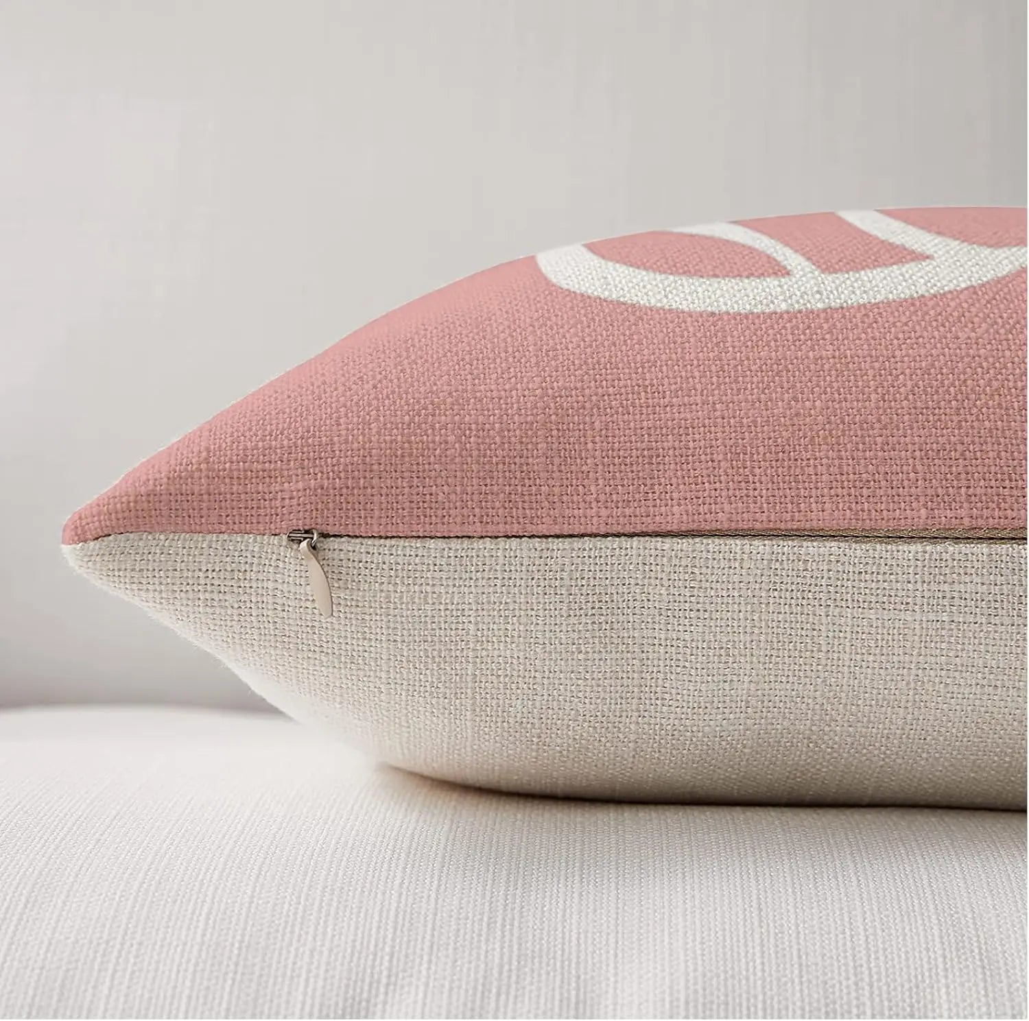 Pink Throw Pillows Cover Decoration Outdoor Linen Cushion Covers Decorative for Bedroom, Sofa, Chair, Bed, Garden