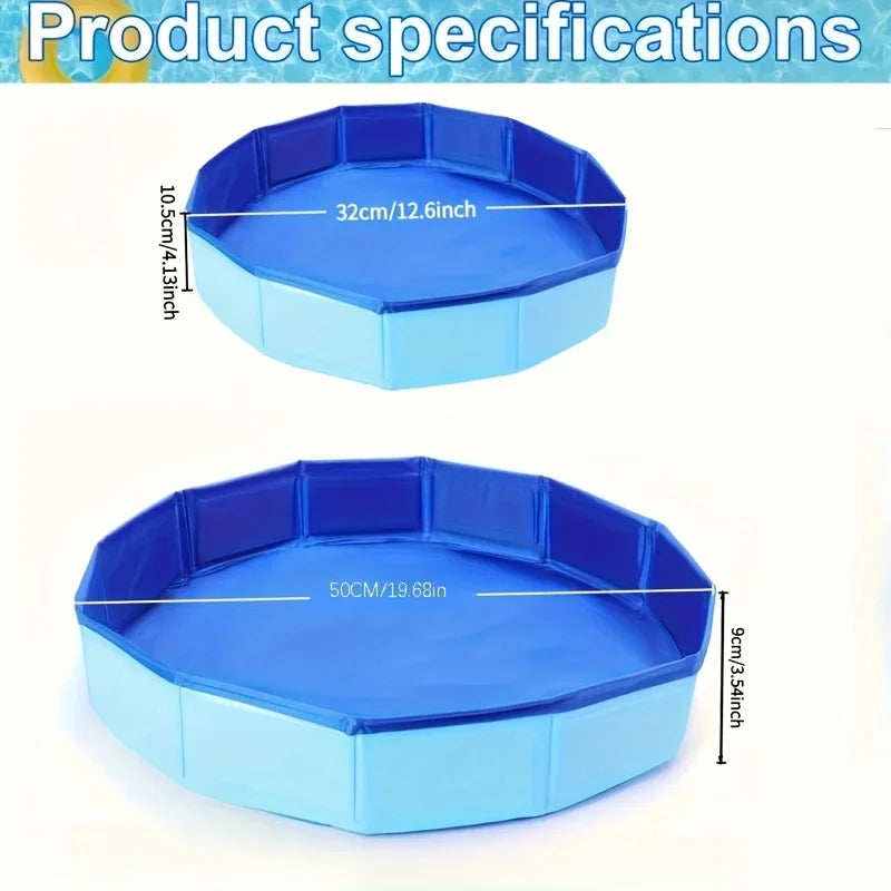 Portable Pet Pool with Foldable Dog Swimming Basin, Cat and Dog Bath Basin, Sturdy Edges, Suitable for All Dog Breeds