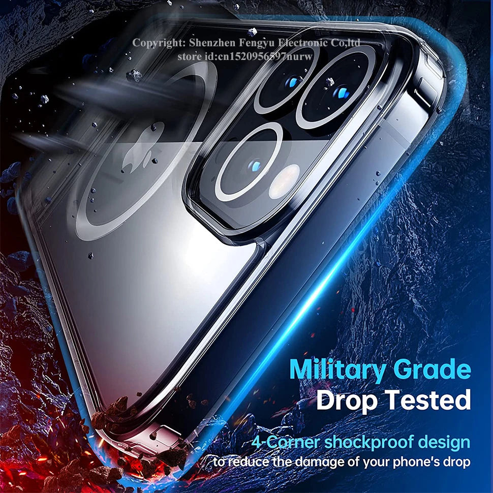 Magnetic Stand Phone Case for iPhone 16 15 14 Pro Max Plus 12 13 Mini 11 Mobile Cases with Kickstand Shockproof Slim Back Cover