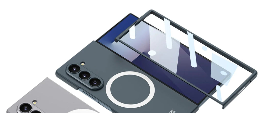 Magnetic Wireless Charging Phone Case For Samsung Galaxy Z Fold 7 6 5 Ultra-thin With Glass Film Z Fold7 Fold6 Protective Cover