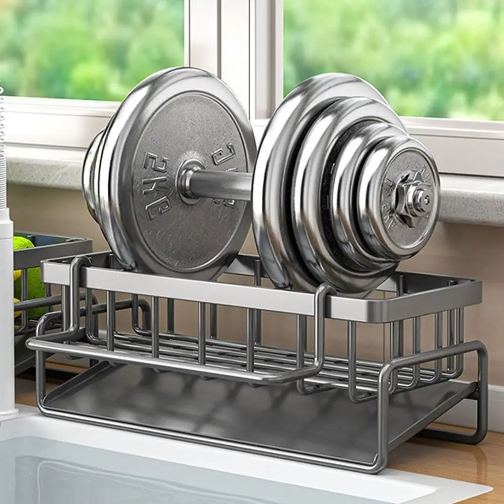 Compact Tap-Mounted Spice Shelf – Sink Organizer with Drainage Rack – Space-Saving Kitchen Storage for Utensils/Accessories