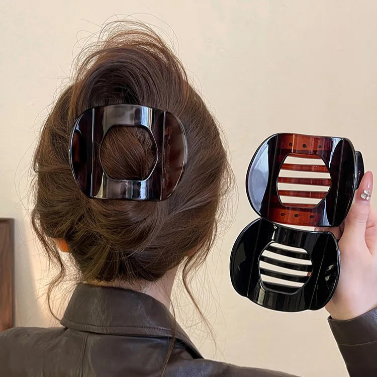 2025 New Korean Style French Flat Hair Clip Claws Hair Accessories Women's Spring Clip Leopard Hair Clip Top Simple Headpiece