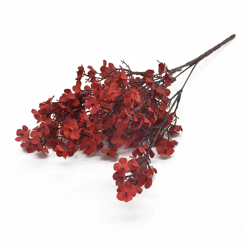 Artificial Flower Silk Gypsophila Peach Home Room Table Outdoor Garden Wedding Bridal Bouquet Festival Party DIY Gift Decoration