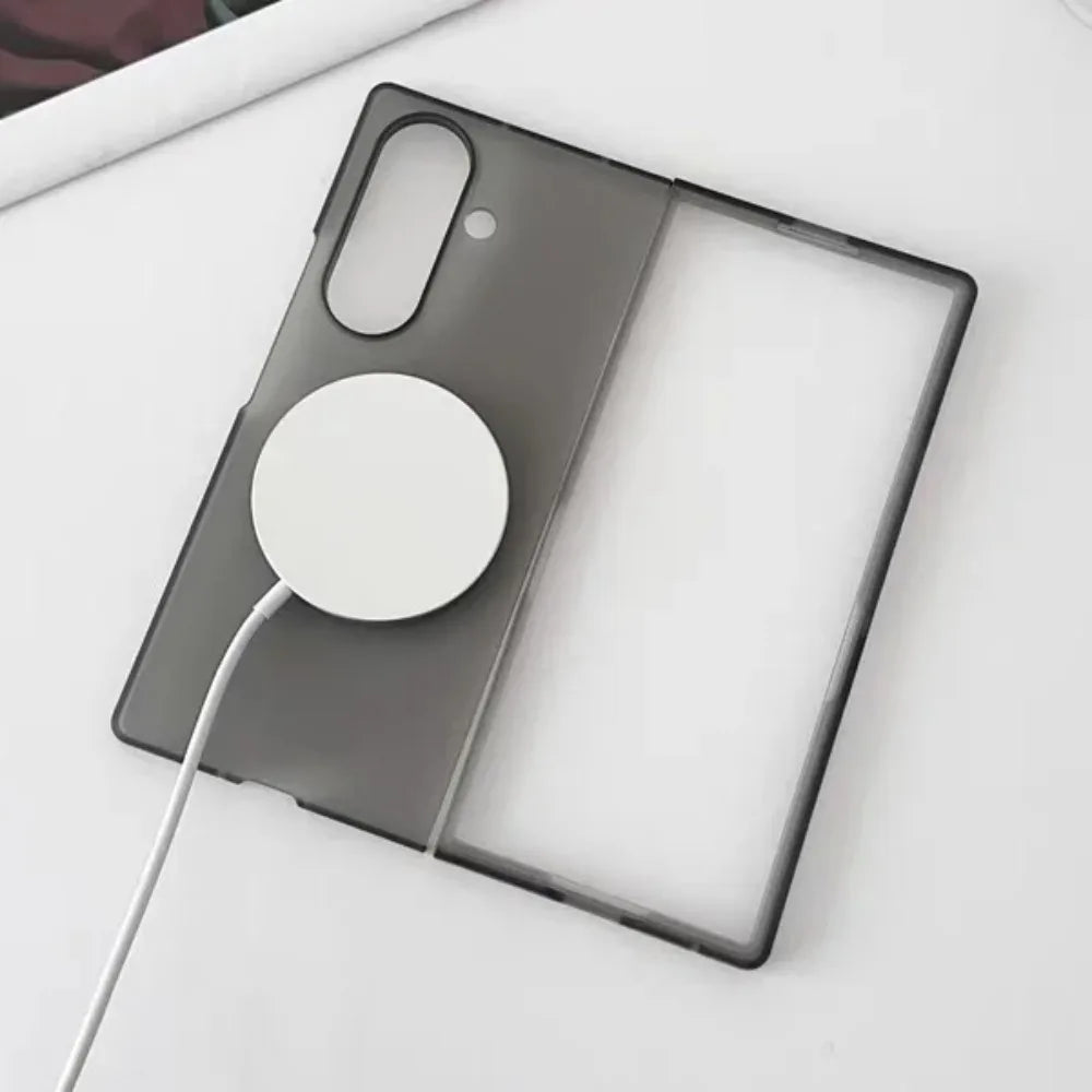 Transparent Ultra Thin Magnetic Phone Case for Samsung Galaxy Z Fold 7 6 5 4 3 Magsafe Wireless Charging Protection Cover Funda