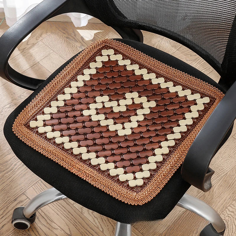 Summer Cool Mat Bamboo Salon Cushion Bamboo Car Ventilated Seat Cover Sofa Office Chair Cushion Dining Table Mat office chair