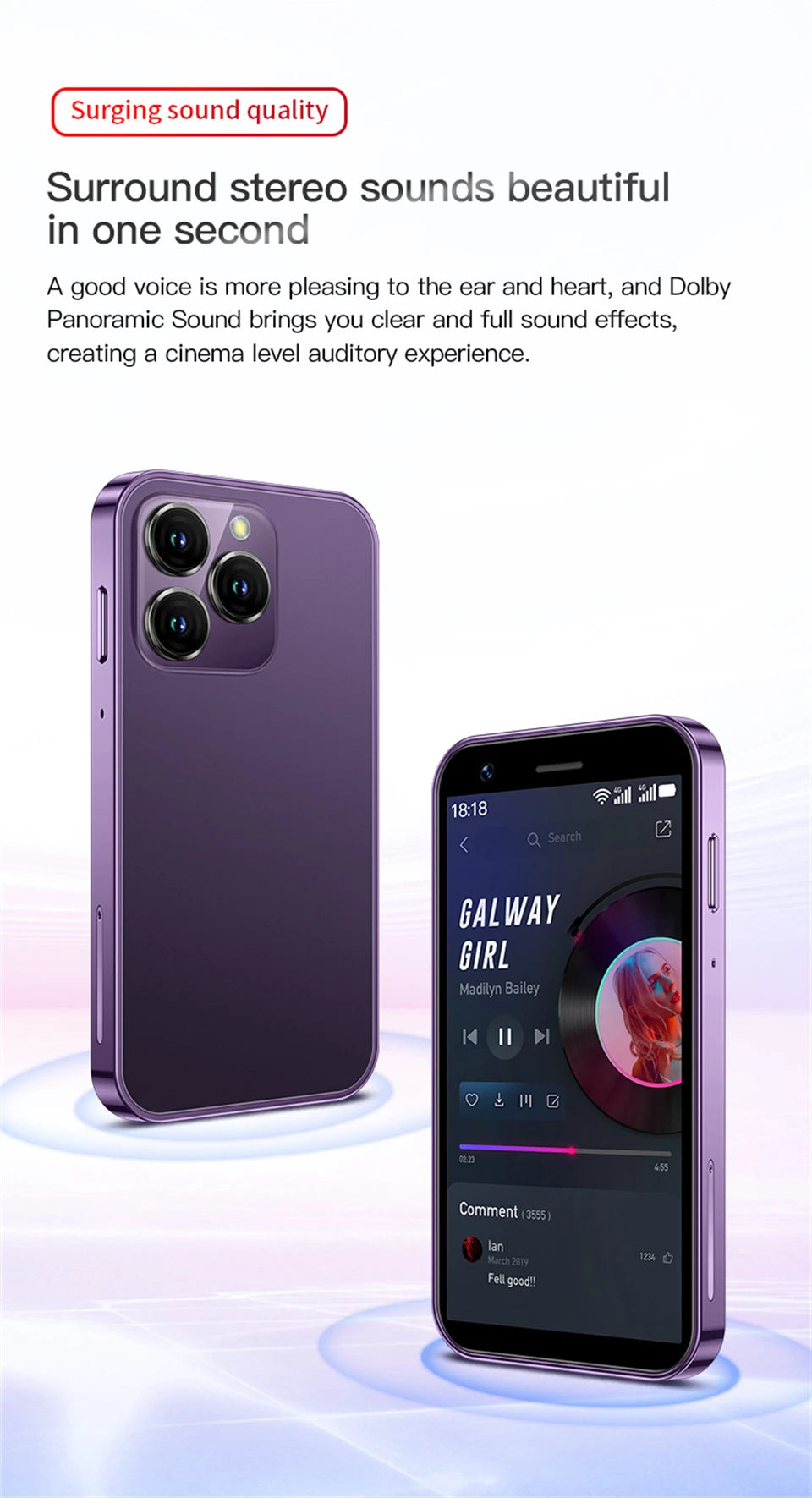 SOYES XS16 Mini Android10.0 Smartphone 4G Network 2GB RAM 16GB ROM 3" Display 5MP Camera Dual SIM With Play Store WhatsAPP