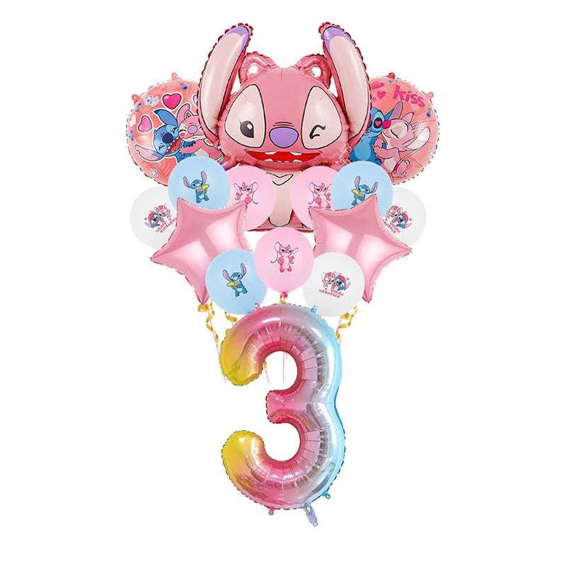 Disney Lilo Stitch Birthday Party Decoration Kids Stitch Theme Tableware Set Angel Balloons Happy Banner Supplies For Girl Favor