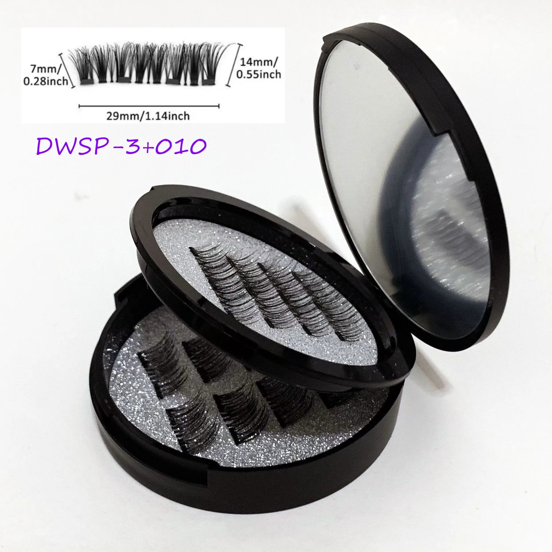 12pcs Magnetic False Eyelashes Magnetic Half Eyelashes Double Box With Mirror Applicater Reusable Beauty Eye Makeup Set