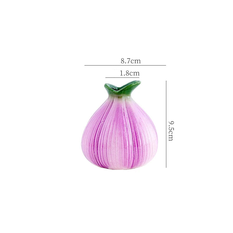 Onion Shaped ceramic Small Vase Living Room Flower Arrangement Hydroponic Planting Flower Pot Modern Desktop Vase Decorations
