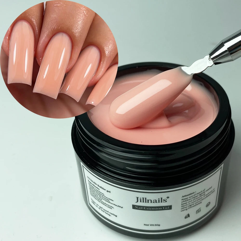 Jillnails Dusty Pink Nude Gel Nail Builder 50G Burgundy Shimmer Builder UV Gel for Nails Extension
