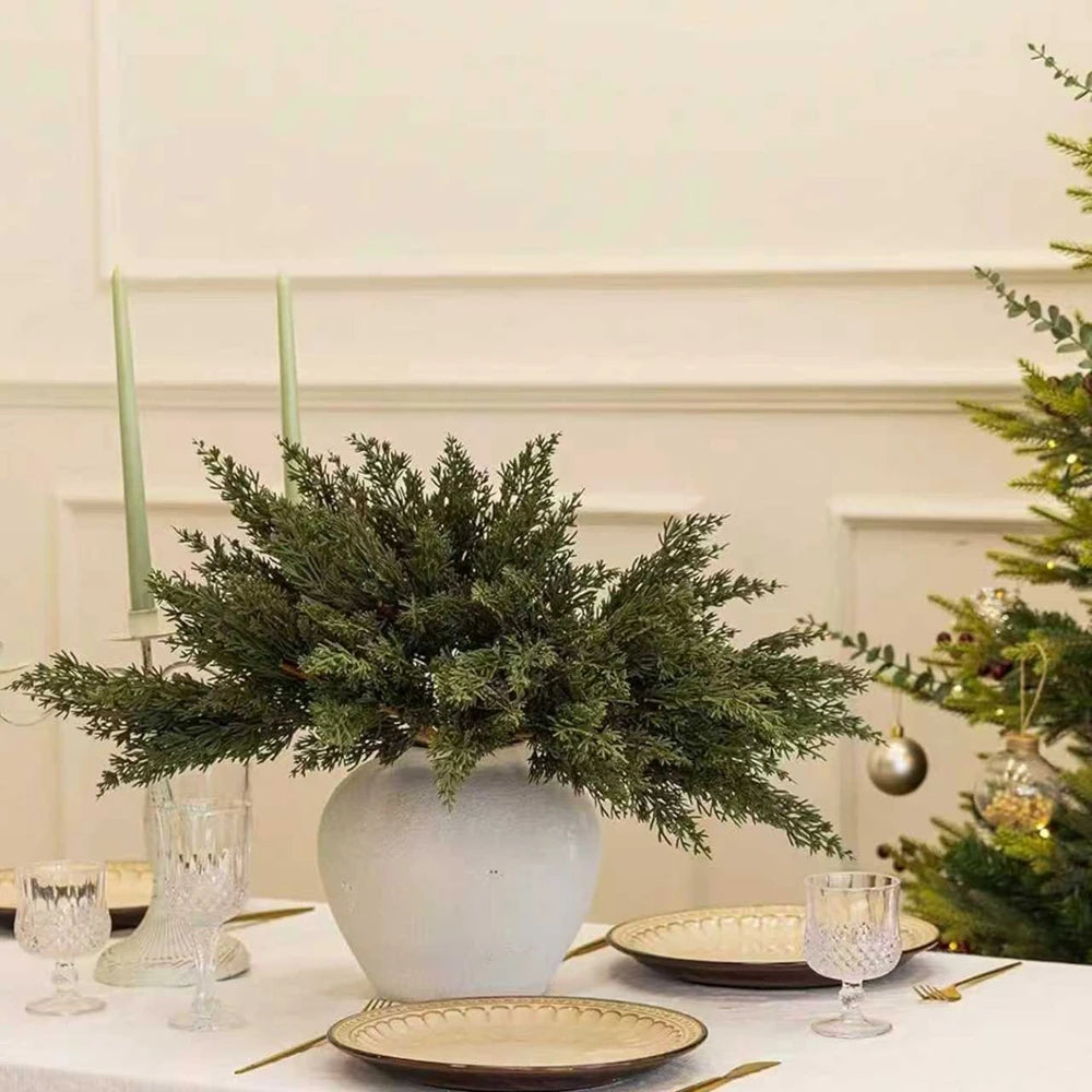 Artificial Plant Leaves Christmas Tree Party Home Room Table Decoration Outdoor Yard Garden Material Wedding Flower Diy Gift Box