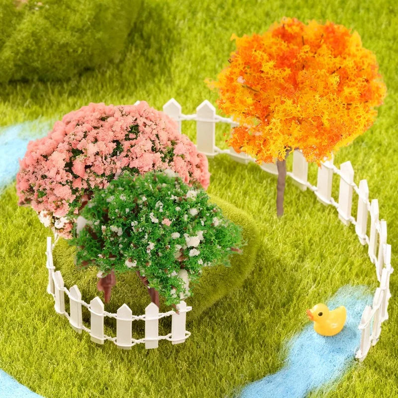 DIY Miniature Artificial Landscape Trees Micro Flower Tree Figurines Artificial Scenery Tree Moss Bonsai Ornament Tabletop Decor