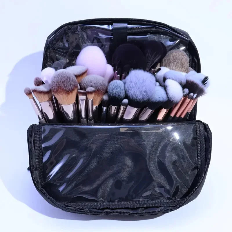 Stand-up Makeup Brushes Organizer Bag Large Capacity Makeup Brushes Case Cosmetic Bag Artist Storage Bag Can Hold 100 Brushes