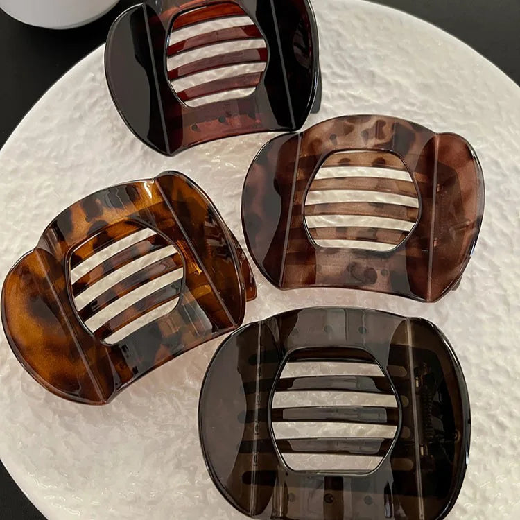 2025 New Korean Style French Flat Hair Clip Claws Hair Accessories Women's Spring Clip Leopard Hair Clip Top Simple Headpiece