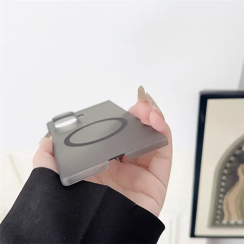 Transparent Ultra Thin Magnetic Phone Case for Samsung Galaxy Z Fold 7 6 5 4 3 Magsafe Wireless Charging Protection Cover Funda