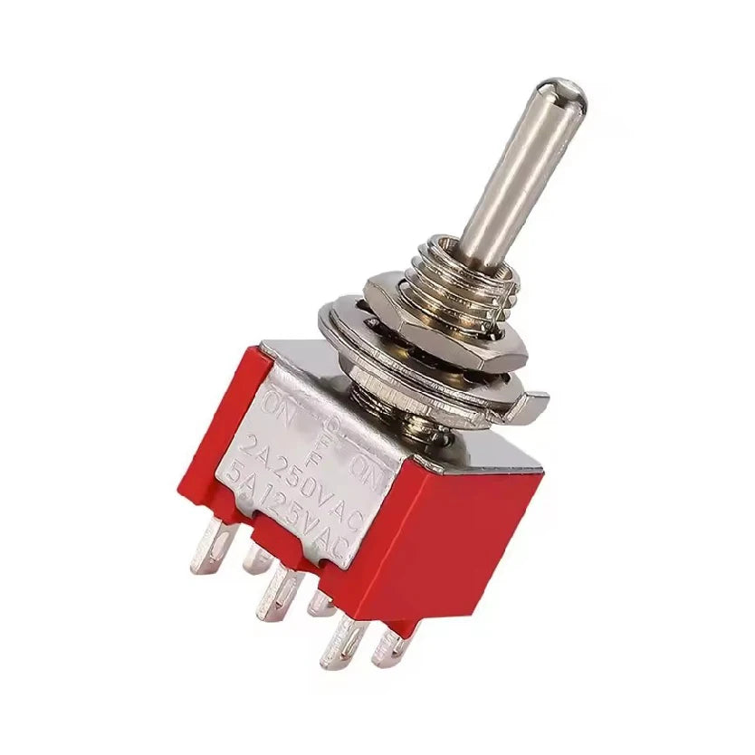 Mini Toggle Switches 6mm SPDT ON-OFF-ON 3/6 Pin with Sealed Caps for DIY Electronics and Control Panels