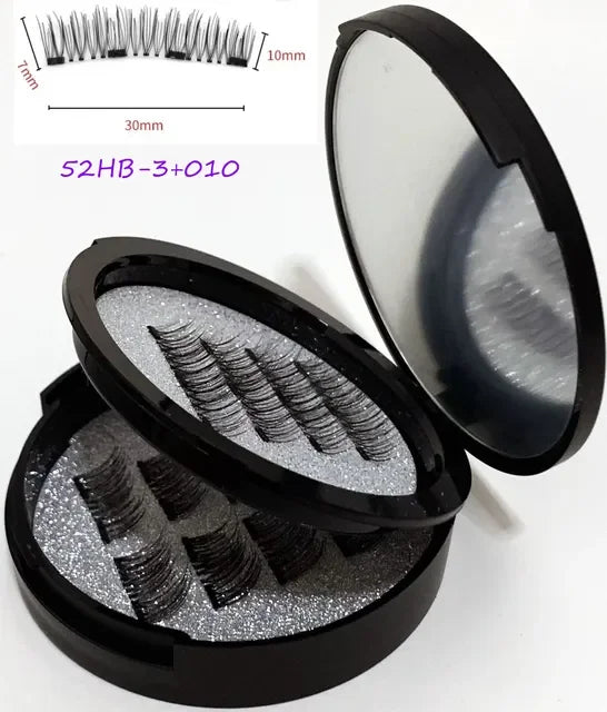 12pcs Magnetic False Eyelashes Magnetic Half Eyelashes Double Box With Mirror Applicater Reusable Beauty Eye Makeup Set