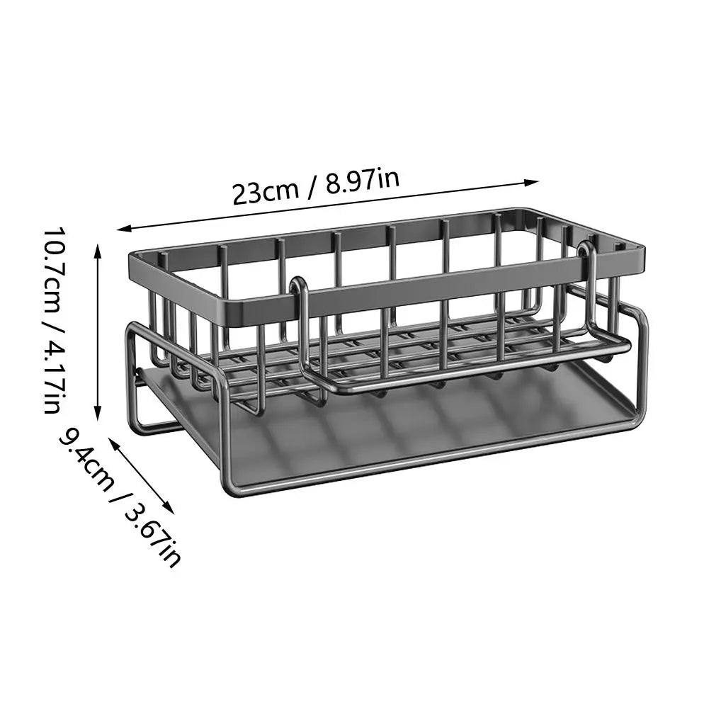 Compact Tap-Mounted Spice Shelf – Sink Organizer with Drainage Rack – Space-Saving Kitchen Storage for Utensils/Accessories