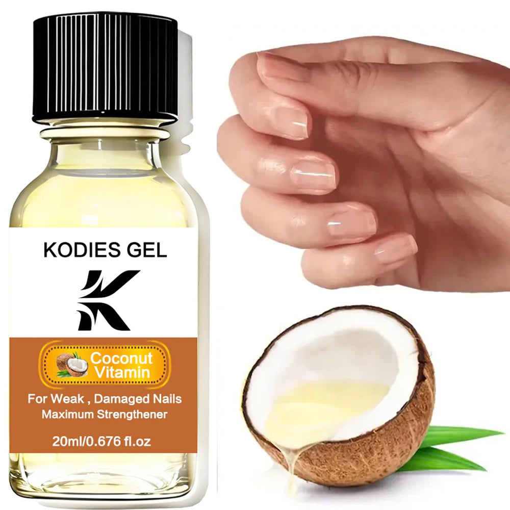 KODIES GEL Cuticle Oil Nail Art Treatment Coconut Vitamin C Repairs and Restores Cuticles Stronger Nails Nourishment Oil Care