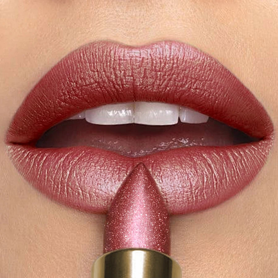 16 Colors 1PC Metallic Glitter Shiny Lipstick Lip Tint,Waterproof Lip Senior Matte Lip Makeup Gifts for Women Cosmetic Lip Glaze