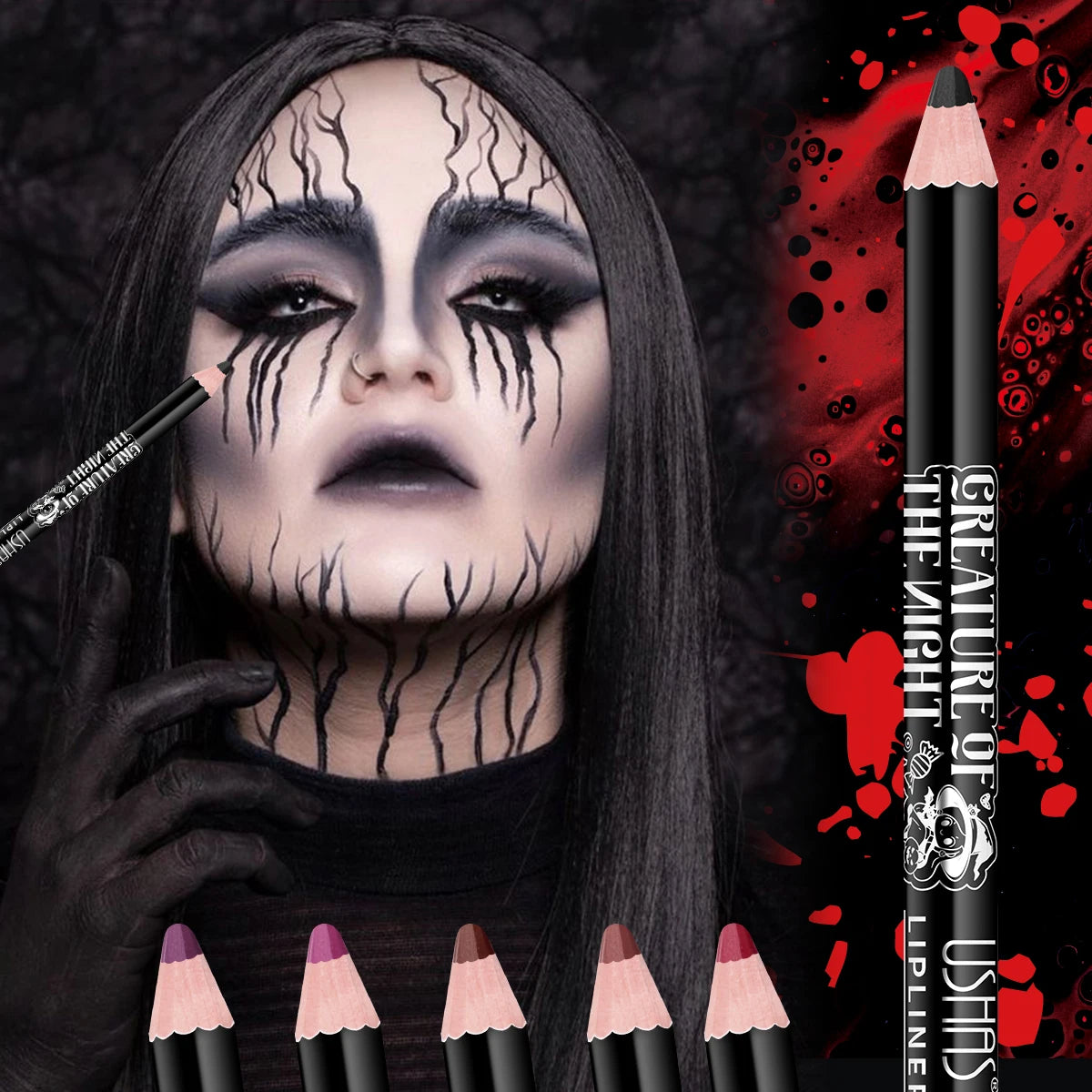 Velvet Matte Lipstick Long Lasting Set Waterproof Lip Gloss Non Transfer High Color Intensity Combo Makeup Liner Halloween