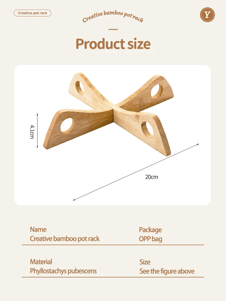 Cross Tray Holder Wooden Removable Table Mat Anti-Heat Steam Table Mat Household Kitchen Anti-Slip Wooden Mat Gadget