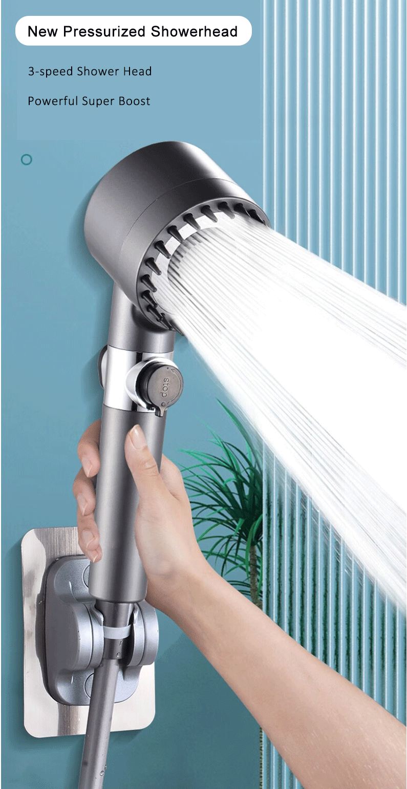 New Pressurized Shower 4 Modes Adjustable Water Saving Shower High Pressure Showerhead With Filter Bathroom Massage Shower