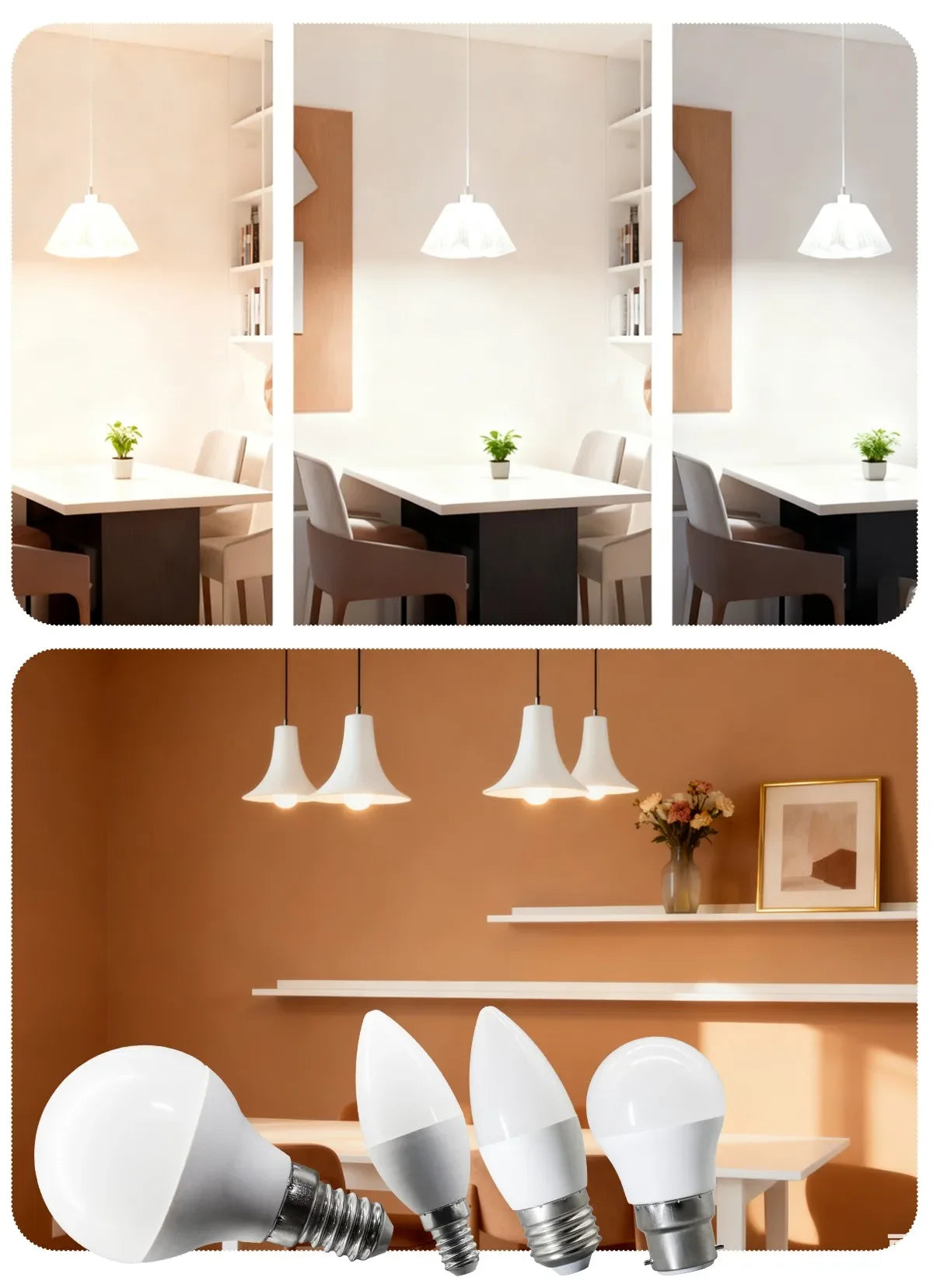 10PCS/LOT LED Candle Light Mini Bulb C37 G45 AC220V E14 E27 B22 Head Light Flicker-free 3W-7W Suitable for Home Study Lighting