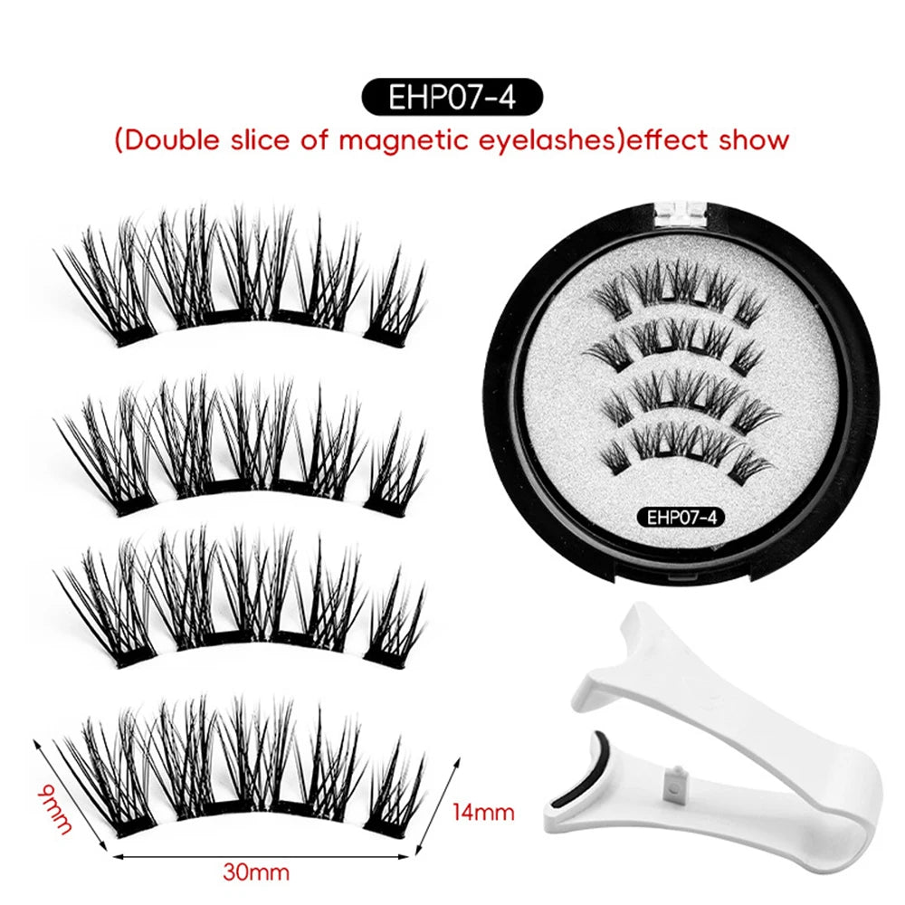Glue-free Magnetic Eyelashes 3D Natural Effect Magnetic Eyelashes Reusable Eye Makeup False Lashes Beauty Eyelashes Supplies