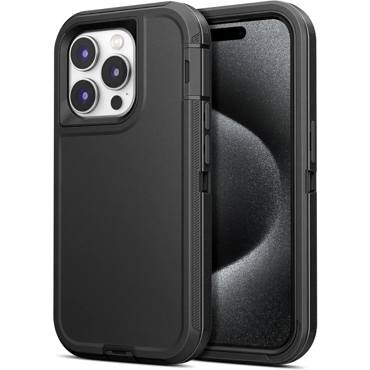 3IN1 PC+TPU Heavy Duty Rugged Armor Case for IPhone 16 15 14 11 Pro Max Plus 13/12 Mini XS/R 7/8 4/5G Back Clip OTT Cover Box
