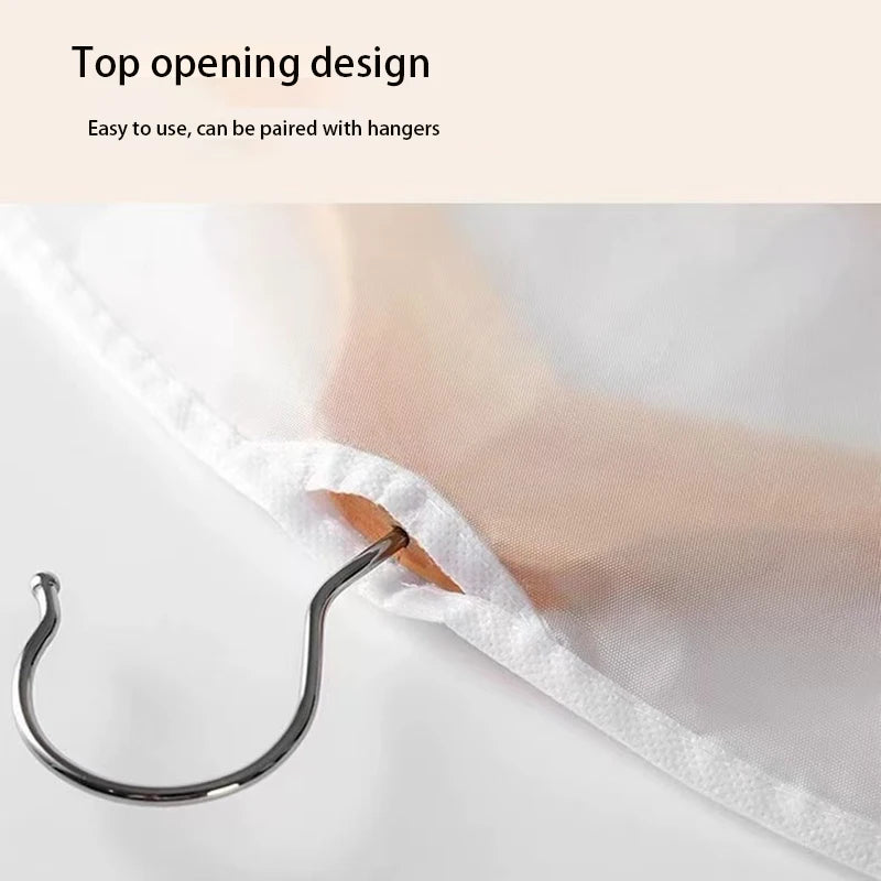 1-10PCS Clothes Dust Cover Household PEVA Transparent Waterproof Coat Suit Cover WashableHanging Pocket Clothing Organizer
