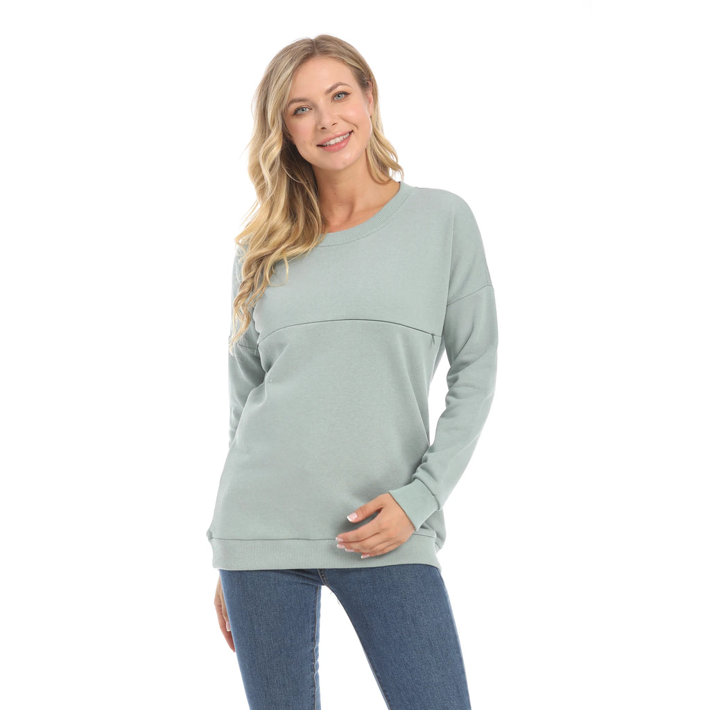 Big Size Autumn Winter Maternity Clothes Hoodies Cotton Long Sleeve Nursing Top Breastfeeding Clothes Sweater for Pregnant Women