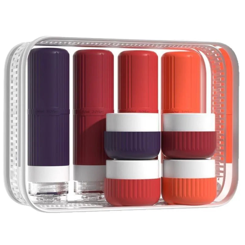 8PCS SiliconeTravel Bottles Travel-Sized Toiletries Travel Containers Leak-Proof Silicone Squeeze Travel Essentials Cream Jar