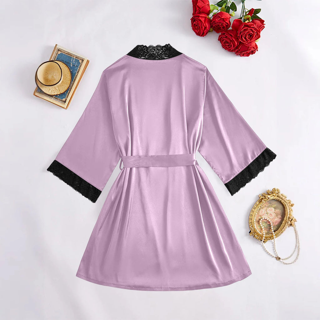 4-Piece Set Ladies' Sleepwear Sexy Sleepwear Women Suspender With Chest Cushion Nightgown Bathrobe Home Wear Women'S Pajamas