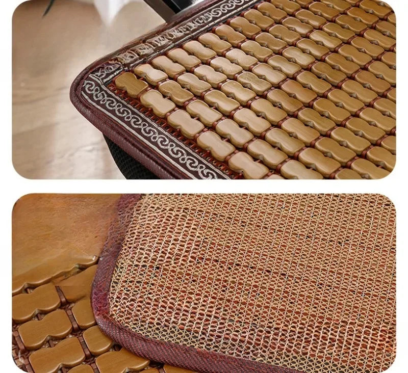 Summer Cool Mat Bamboo Salon Cushion Bamboo Car Ventilated Seat Cover Sofa Office Chair Cushion Dining Table Mat office chair