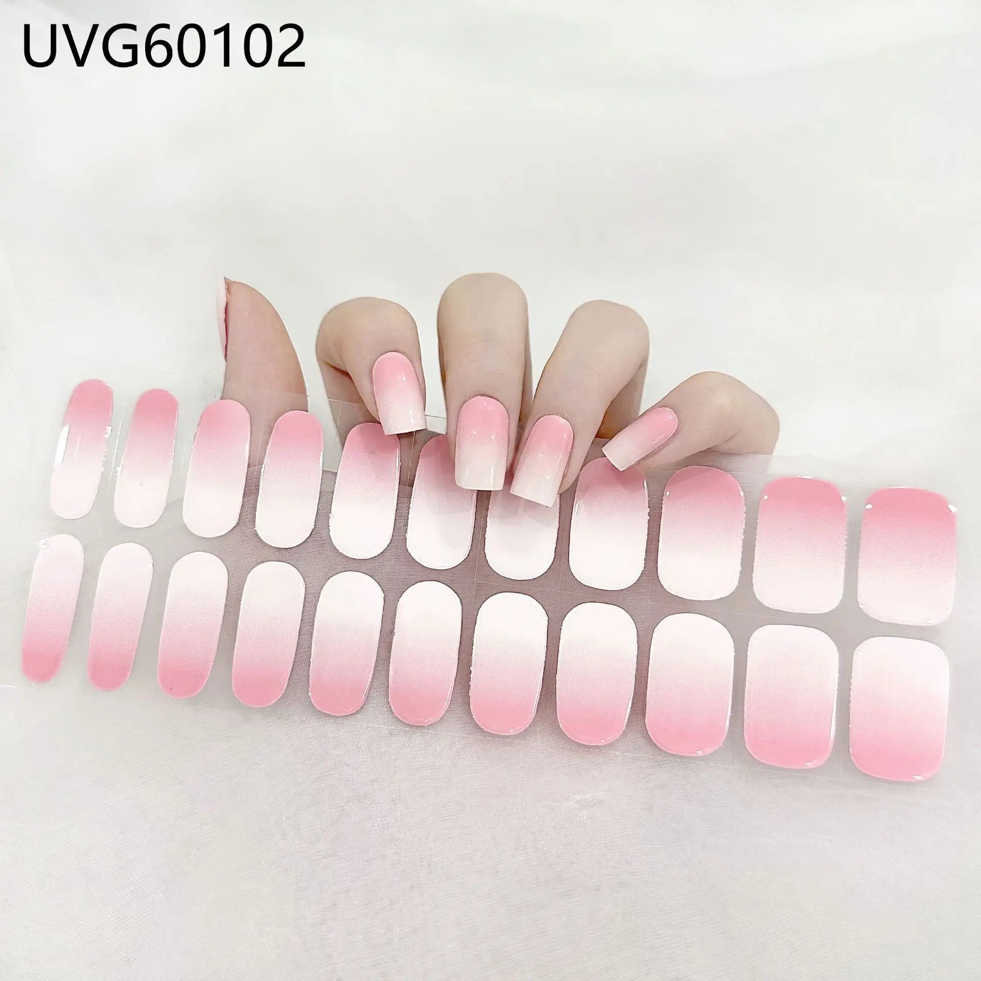 20/22tipsChristmas Semi Cured Nail Sticker UV Led Lamp Semi Cured Gel Design Nail Decals Waterproof Nail Stickers Nail Manicure